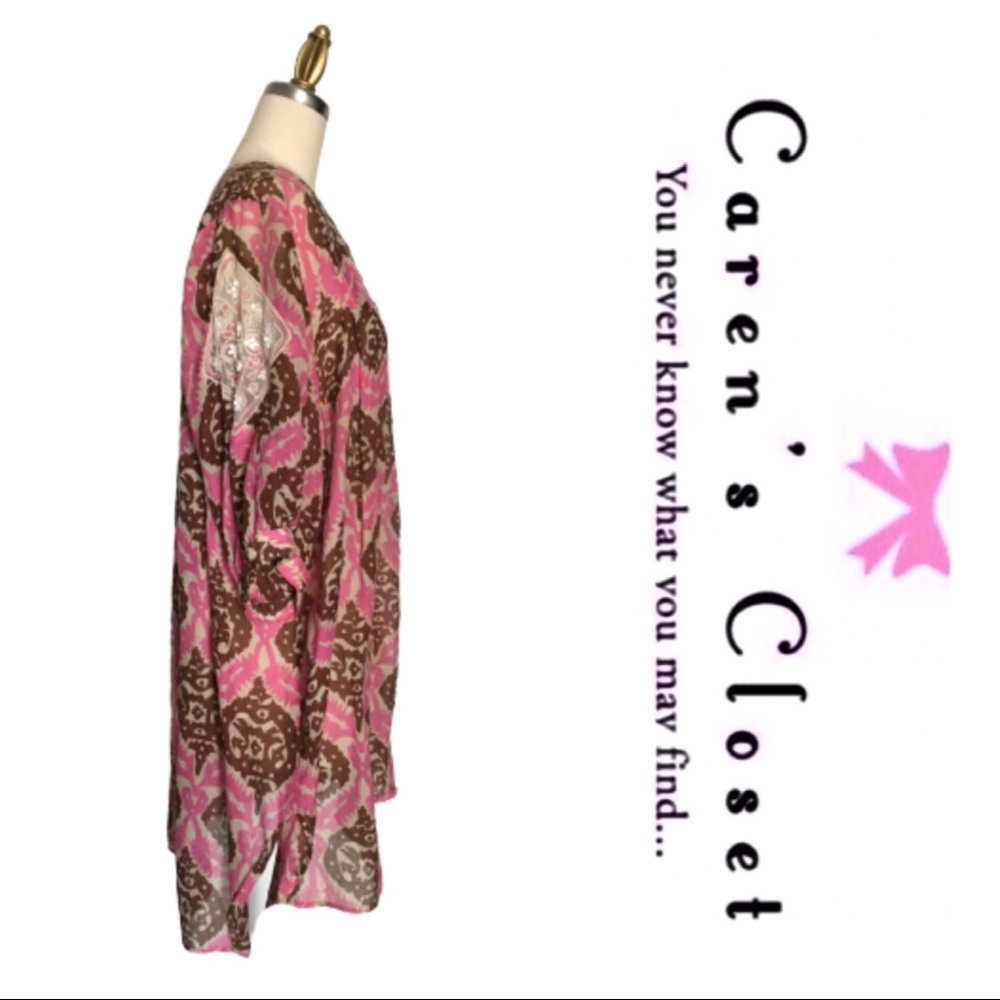 Plenty by Tracy Reese Brown & Pink Boho Tunic - Picture 5 of 7
